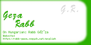 geza rabb business card